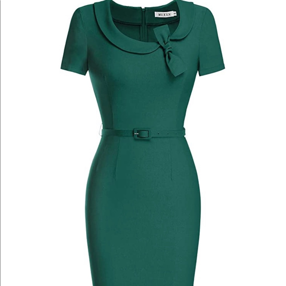Knee Length Green Retro 1950s Style Pencil Dress